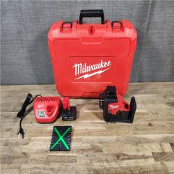 HOUSTON LOCATION - AS-IS (APPEARS LIKE NEW) Milwaukee 12-Volt Lithium-Ion Cordless Green 250 ft. 3-Plane Laser Level Kit