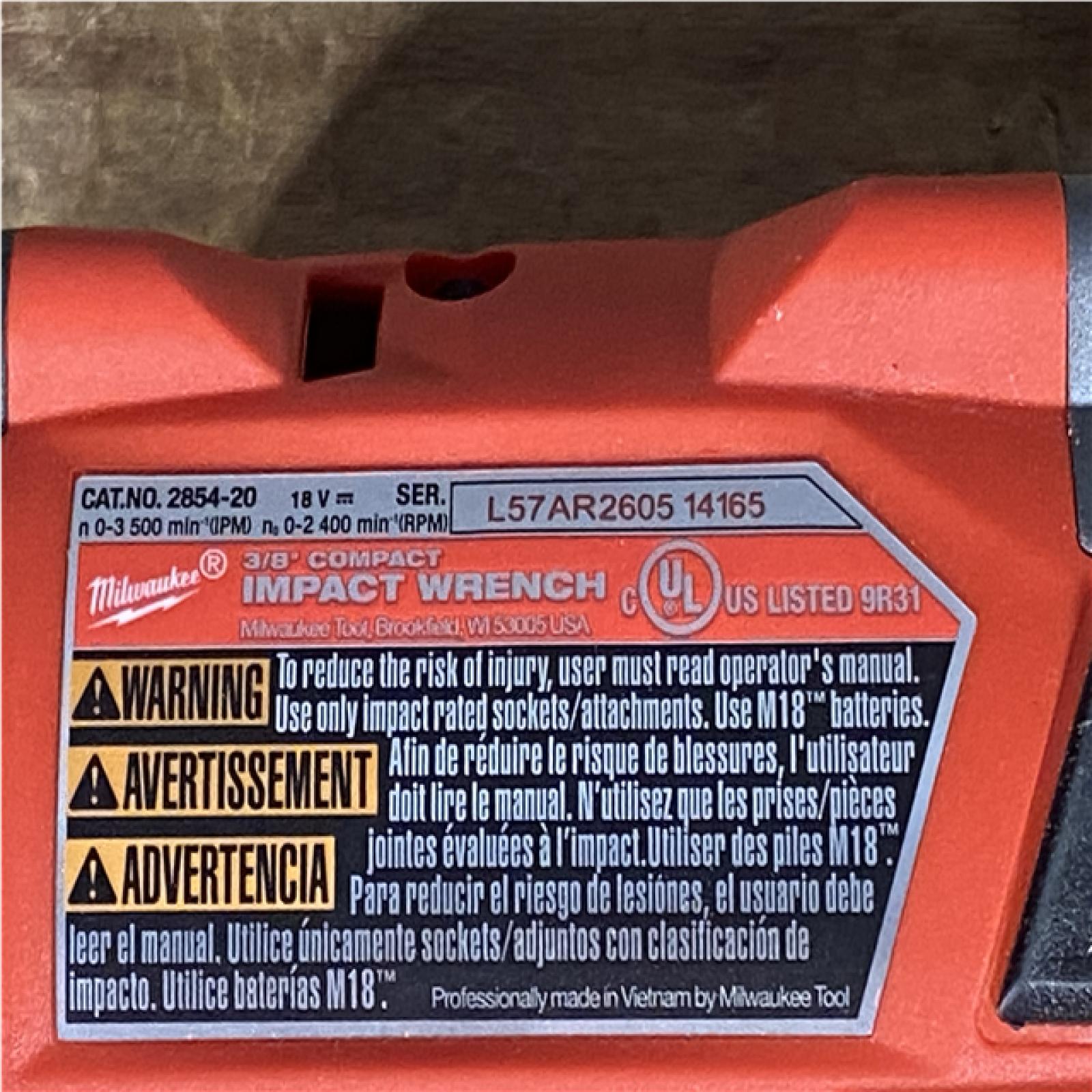 Houston Location AS-IS Milwaukee FUEL GEN-3 18V Lithium-Ion Brushless Cordless 3/8 in. Compact Impact Wrench with Friction Ring (Tool-Only)