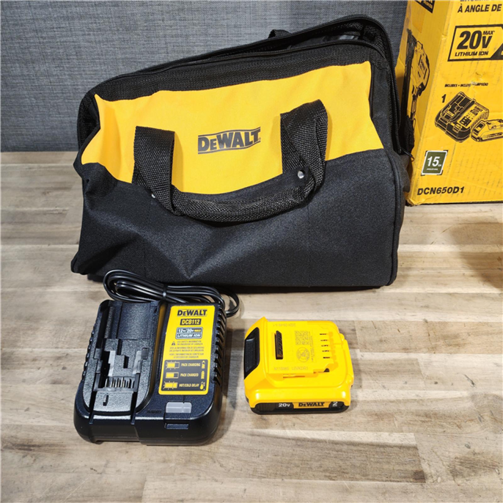 HOUSTON LOCATION - AS-IS DeWalt 20V MAX XR 15 Ga. Cordless 34 Deg Nailer Kit (Battery & Charger) 20 V