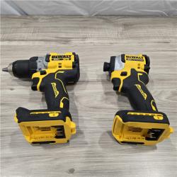 AS-IS DEWALT 20V MAX XR Cordless Drill/Driver, ATOMIC Impact Driver 2 Tool Combo Kit, (2) 2.0Ah Batteries, Charger, and Bag