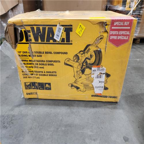NEW! - DEWALT 15 Amp Corded 12 in. Double Bevel Sliding Compound Miter Saw, Blade Wrench and Material Clamp
