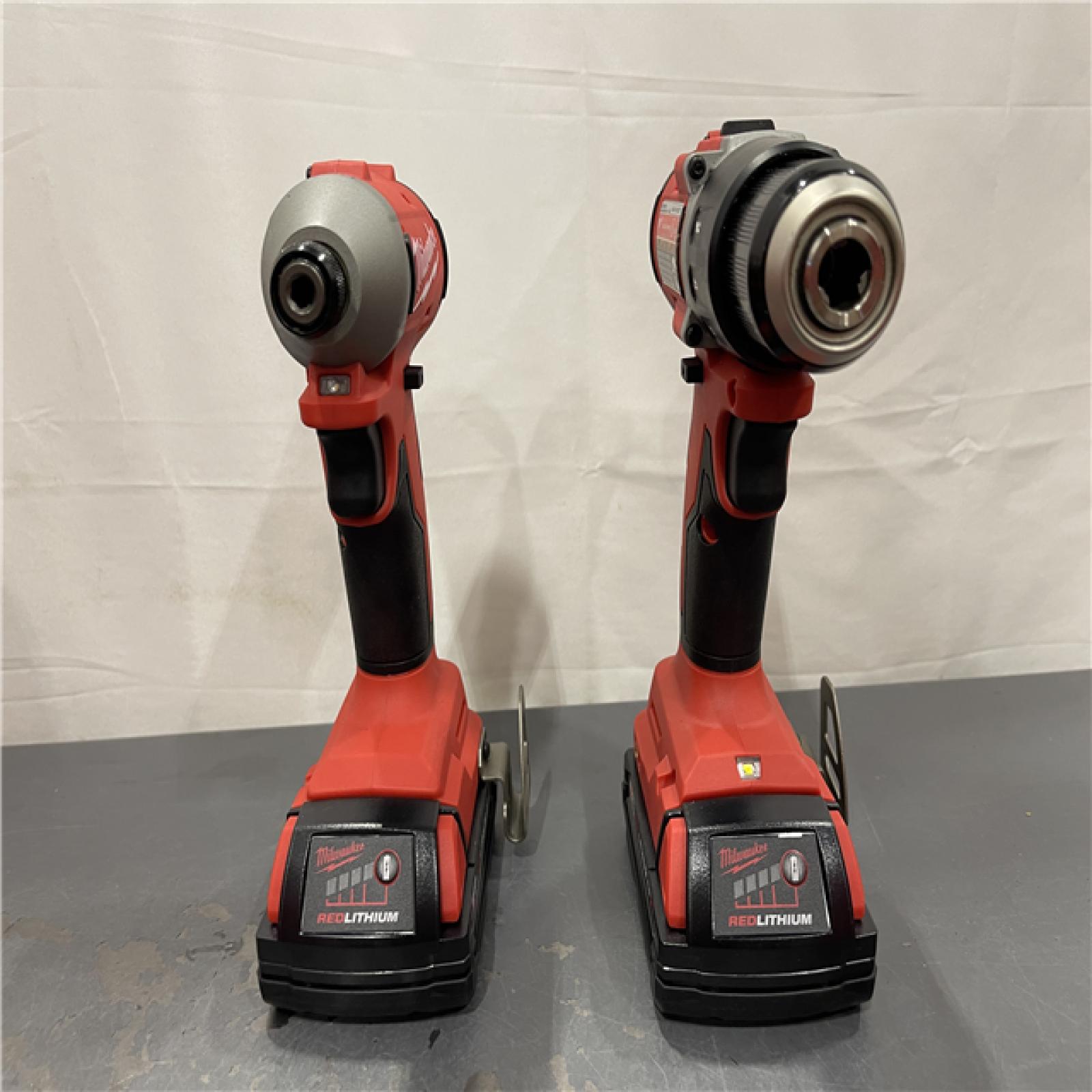 AS-IS - Milwaukee M18 18V Lithium-Ion Brushless Cordless Compact Drill/Impact Combo Kit