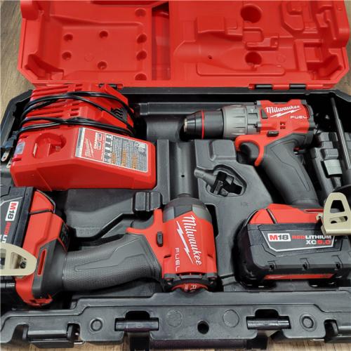 AS-IS Milwaukee M18 FUEL 18V Lithium-Ion Brushless Cordless Hammer Drill and Impact Driver Combo Kit (2-Tool) with 2 Batteries
