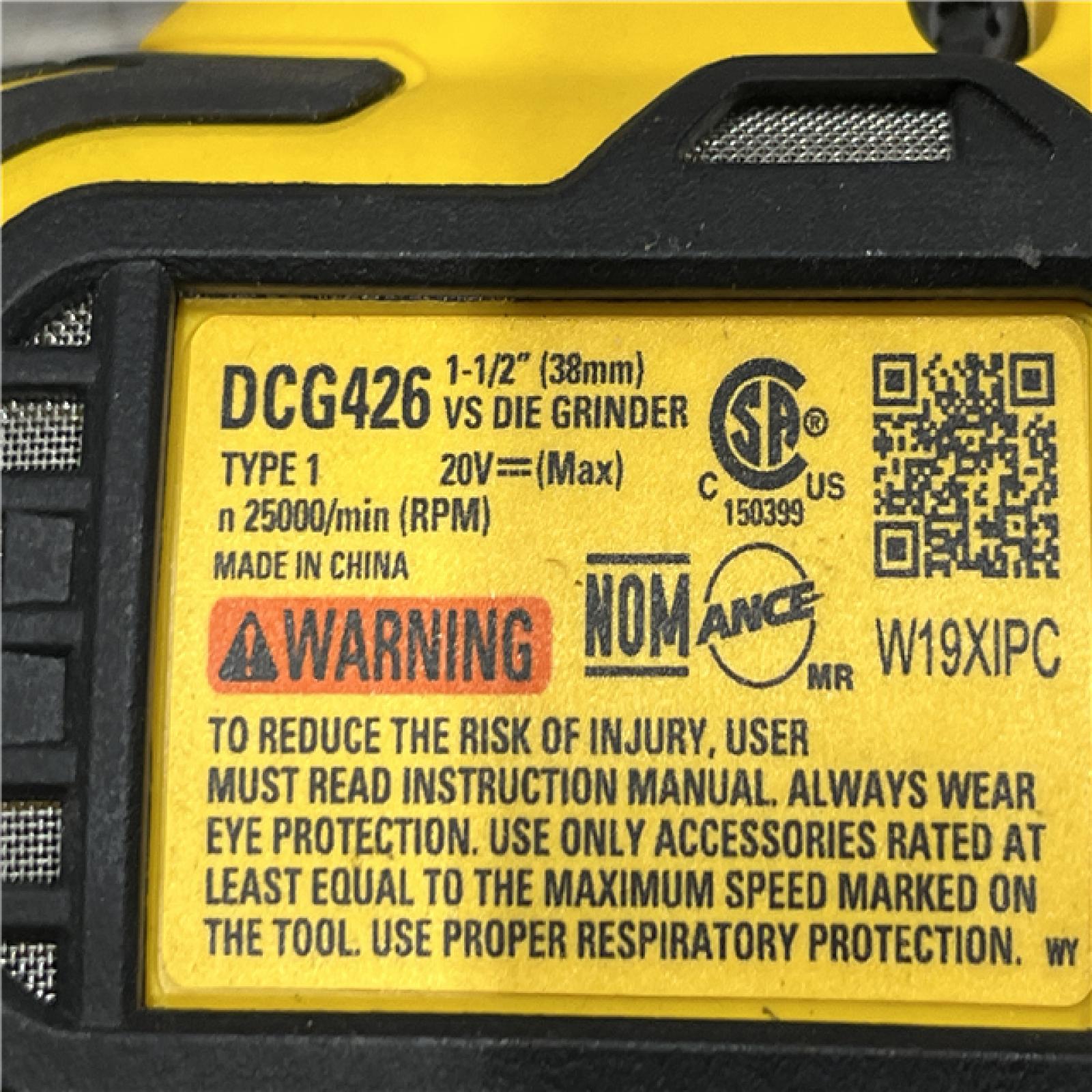 AS-IS DEWALT 20-Volt MAX XR Lithium-Ion Cordless Brushless 1-1/2 in. Variable Speed Die Grinder (Tool-Only)