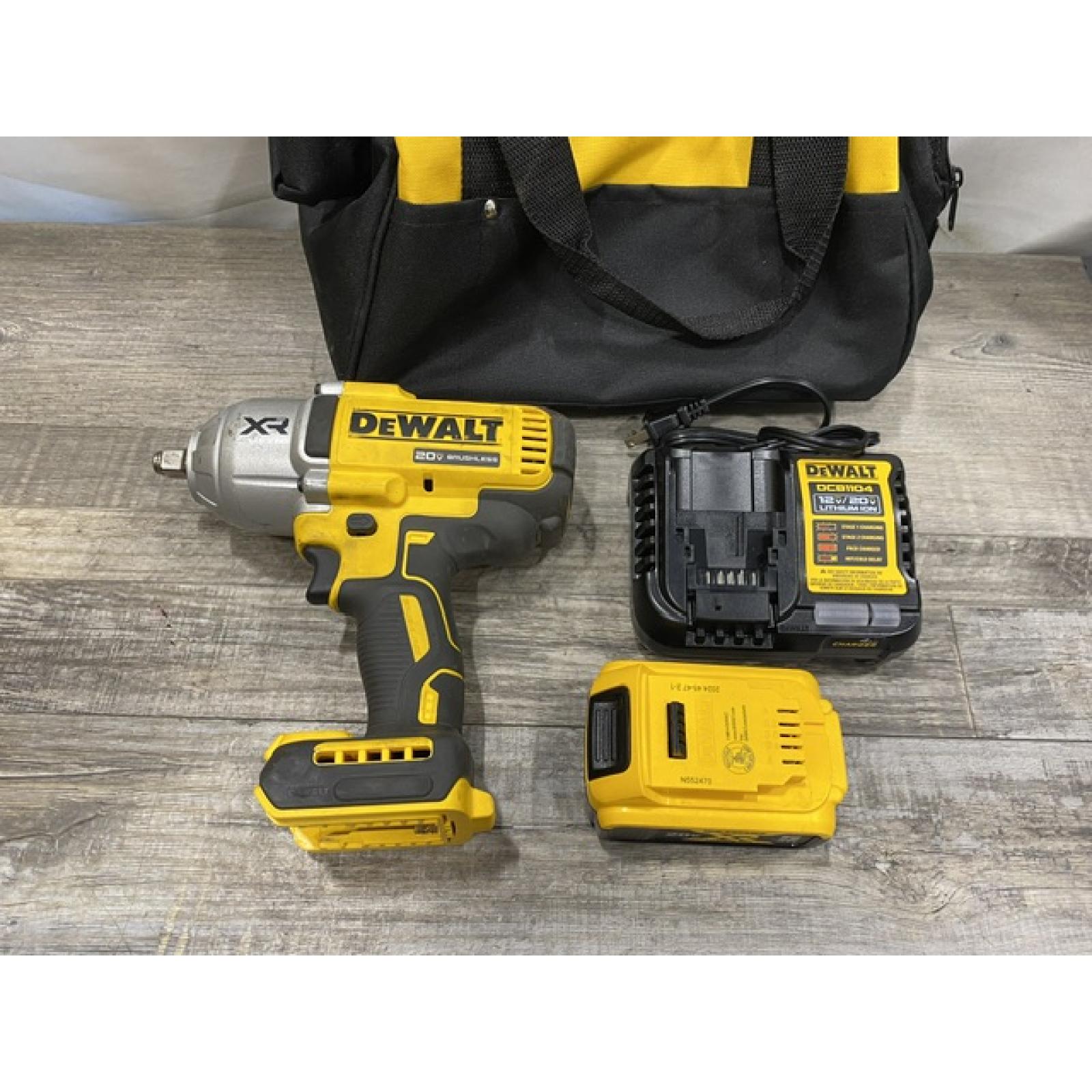 AS-IS DEWALT 20V MAX Lithium-Ion Cordless 1/2 in. Impact Wrench Kit