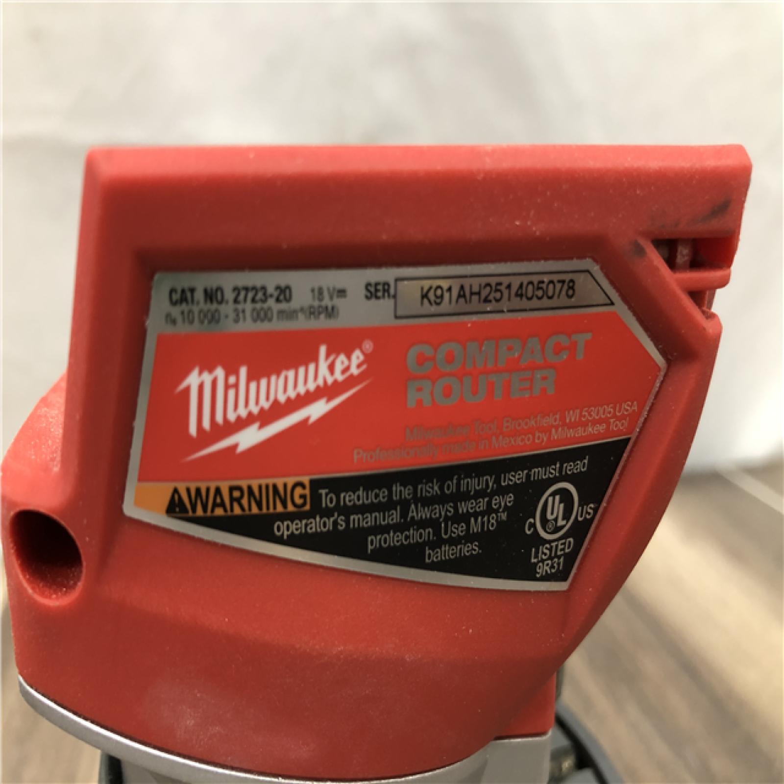 AS-IS Milwaukee FUEL 18V Lithium-Ion Brushless Cordless Compact Router (Tool-Only)
