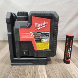 AS-IS- MILWAUKEE 100 Ft. REDLITHIUM Lithium-Ion USB Green Rechargeable Cross Line Laser Level with Charger
