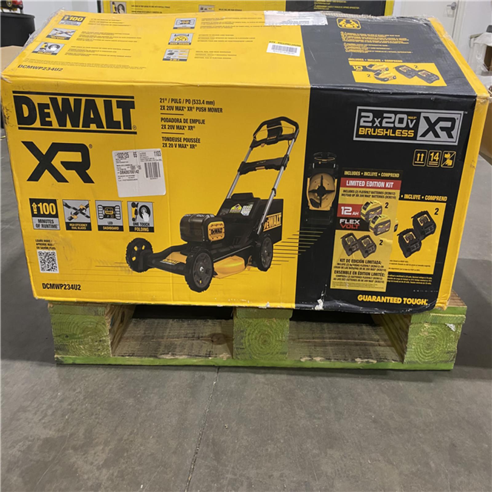 As-Is -DEWALT 2x20V MAX 21 in. Cordless Battery Powered Push Lawn Mower Kit with (2) 10 Ah Batteries and Chargers