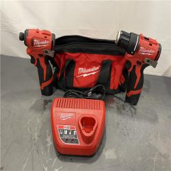 AS-IS - Milwaukee M12 12-Volt Lithium-Ion Brushless Cordless Subcompact Drill and Impact Driver Combo Kit
