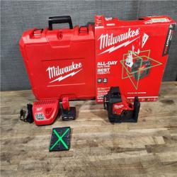 HOUSTON LOCATION - AS-IS Milwaukee-3632-21 M12 Green Beam Laser 360° 3-Plane Kit