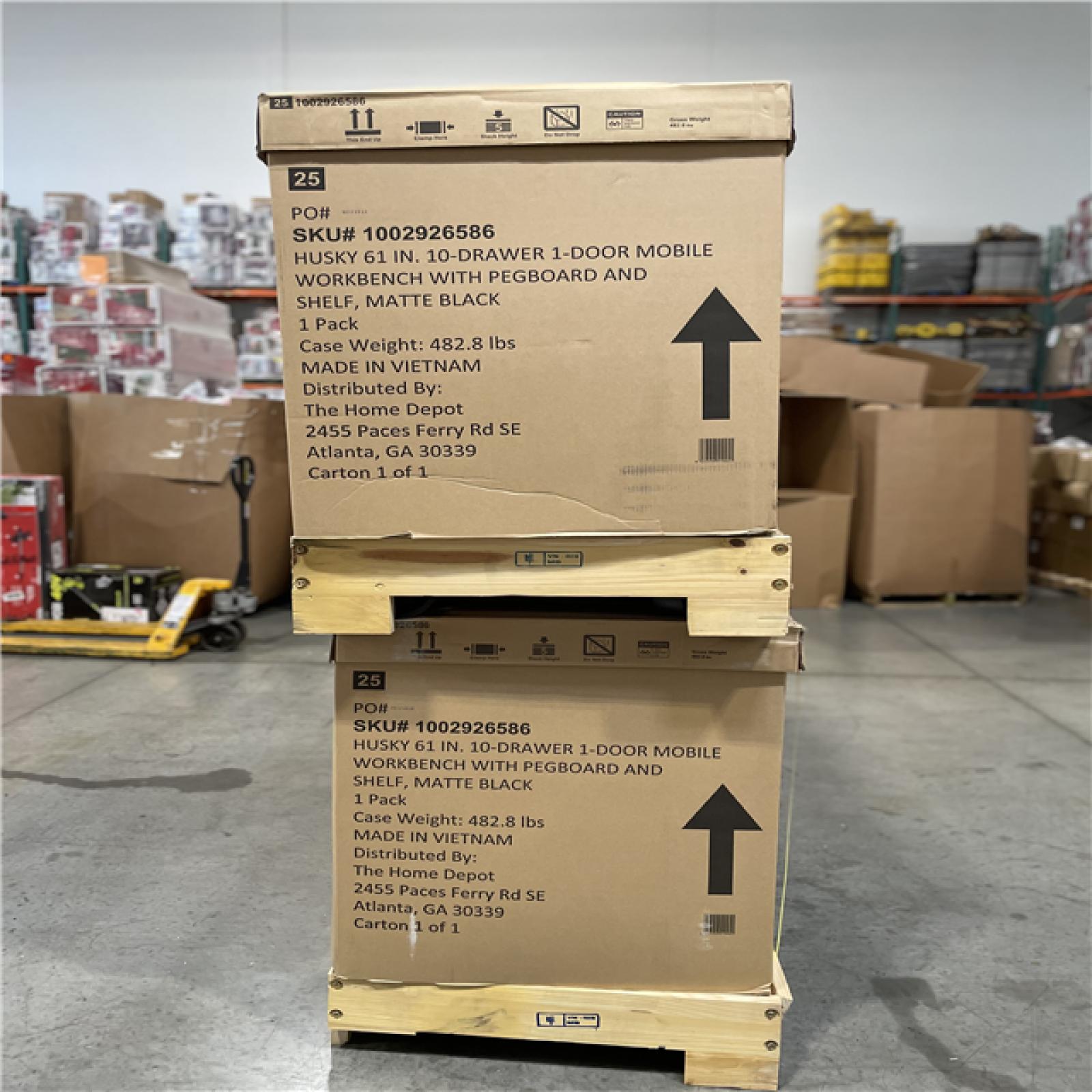 DALLAS LOCATION- AS-IS HUSKY 61IN MOBILE WORKBENCH MATTE BLACK -(2 UNITS)