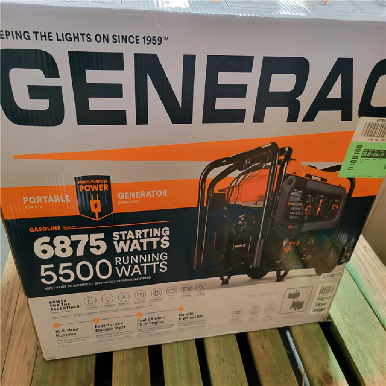 CALIFORNIA AS-IS GENERAC PORTABLE GENERATOR
