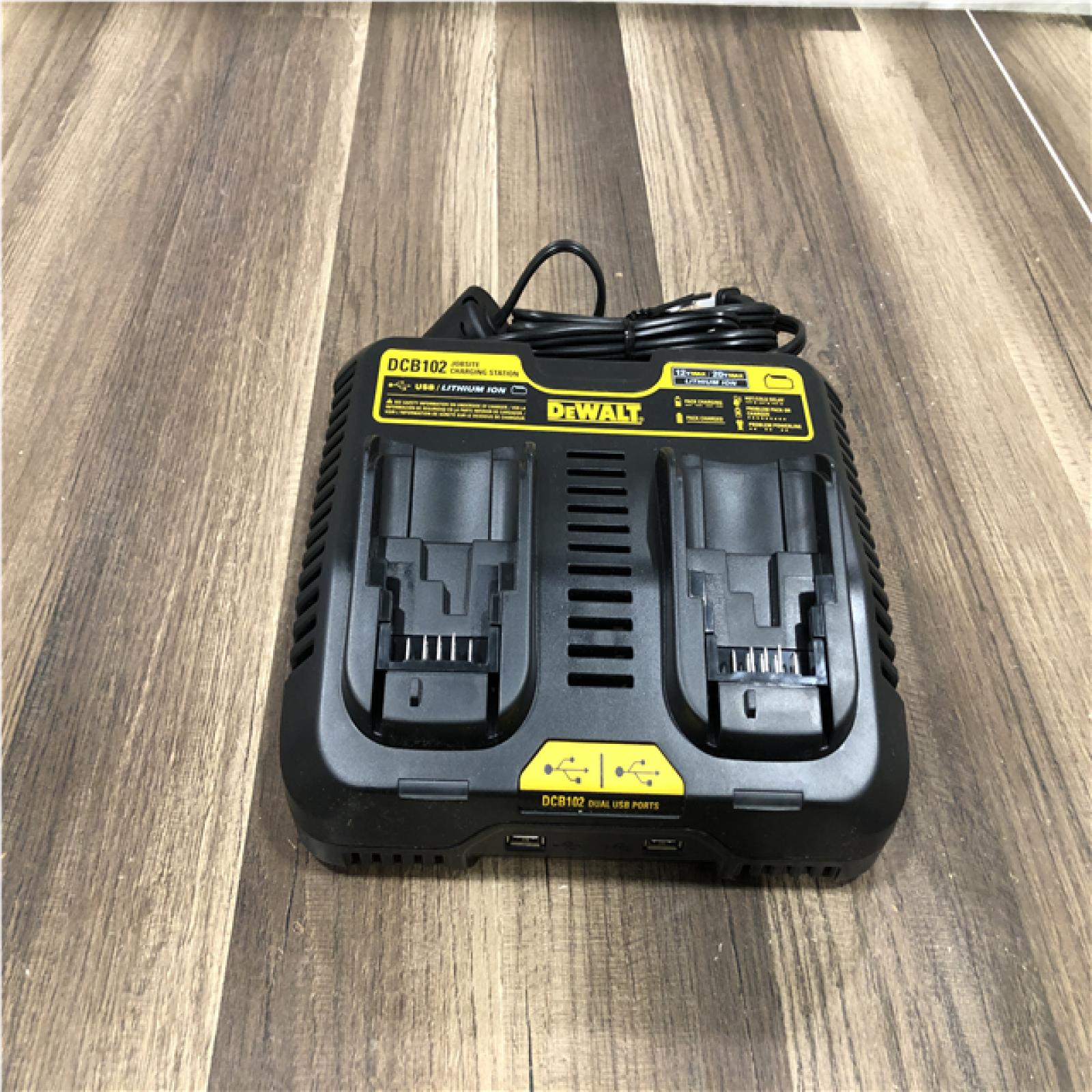 AS-IS DEWALT 12-Volt to 20-Volt MAX Lithium-Ion Dual Port Jobsite Fast Charging Station