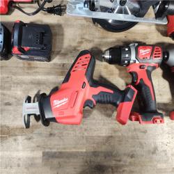 HOUSTON LOCATION - AS-IS MILWAUKEE 7 TOOL COMBO KIT W/ (2) BATTERY & CHARGER