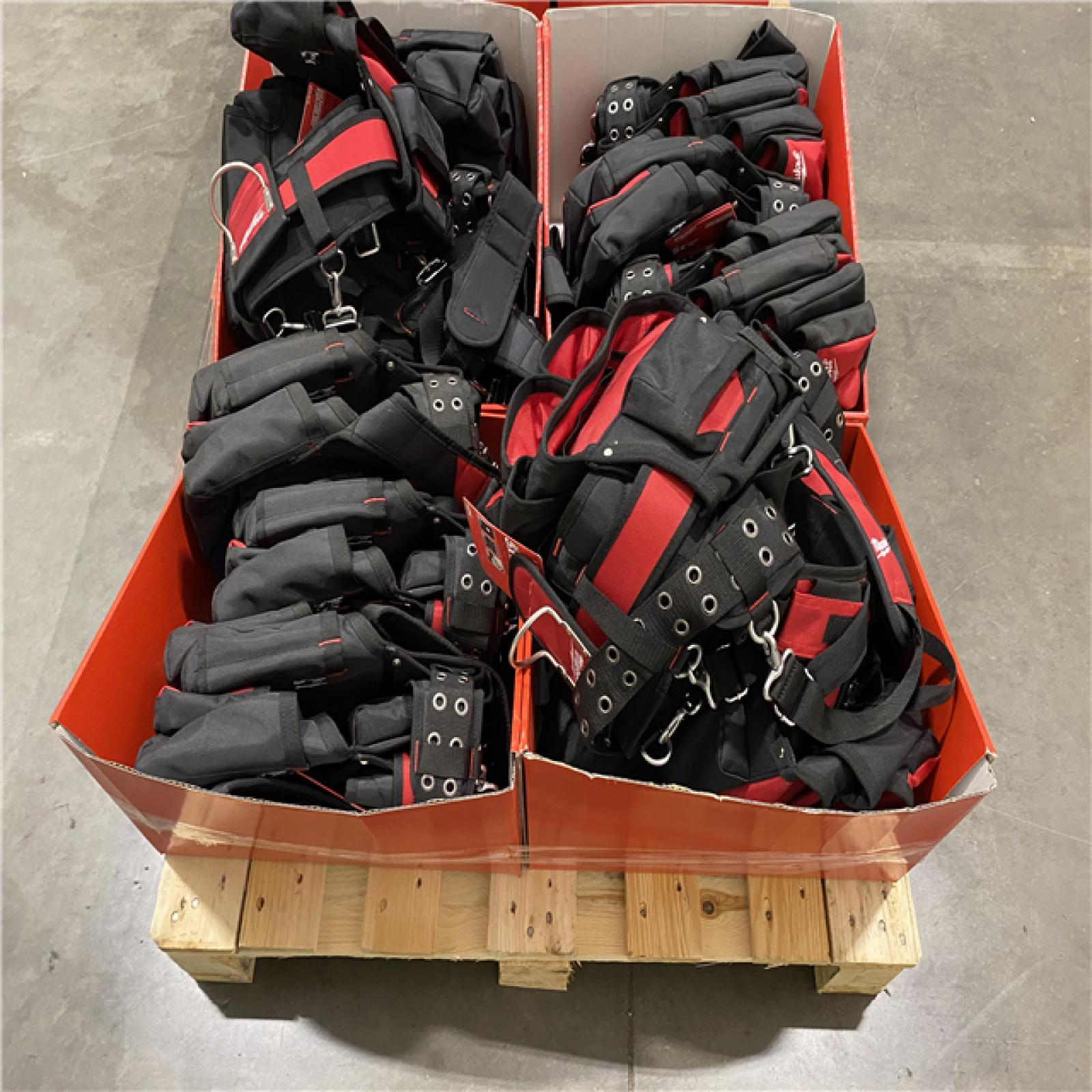 Dallas Location - NEW -  Milwaukee General Contractor Work Waist Tool Belt with Suspension Rig(Lot Of 12)