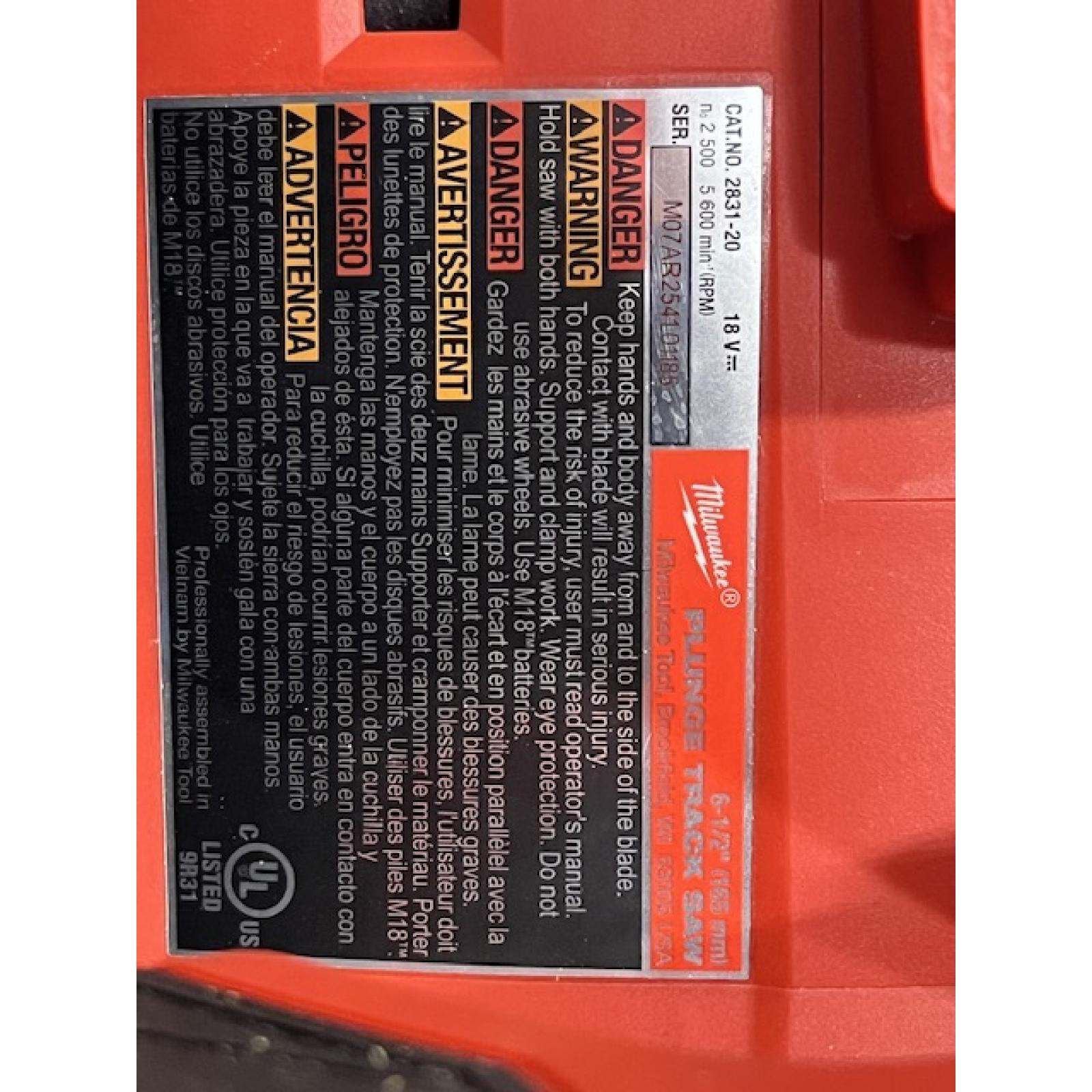AS-IS Milwaukee FUEL 18V Lithium-Ion Cordless Brushless 6-1/2 in. Plunge Cut Track Saw (Tool-Only)