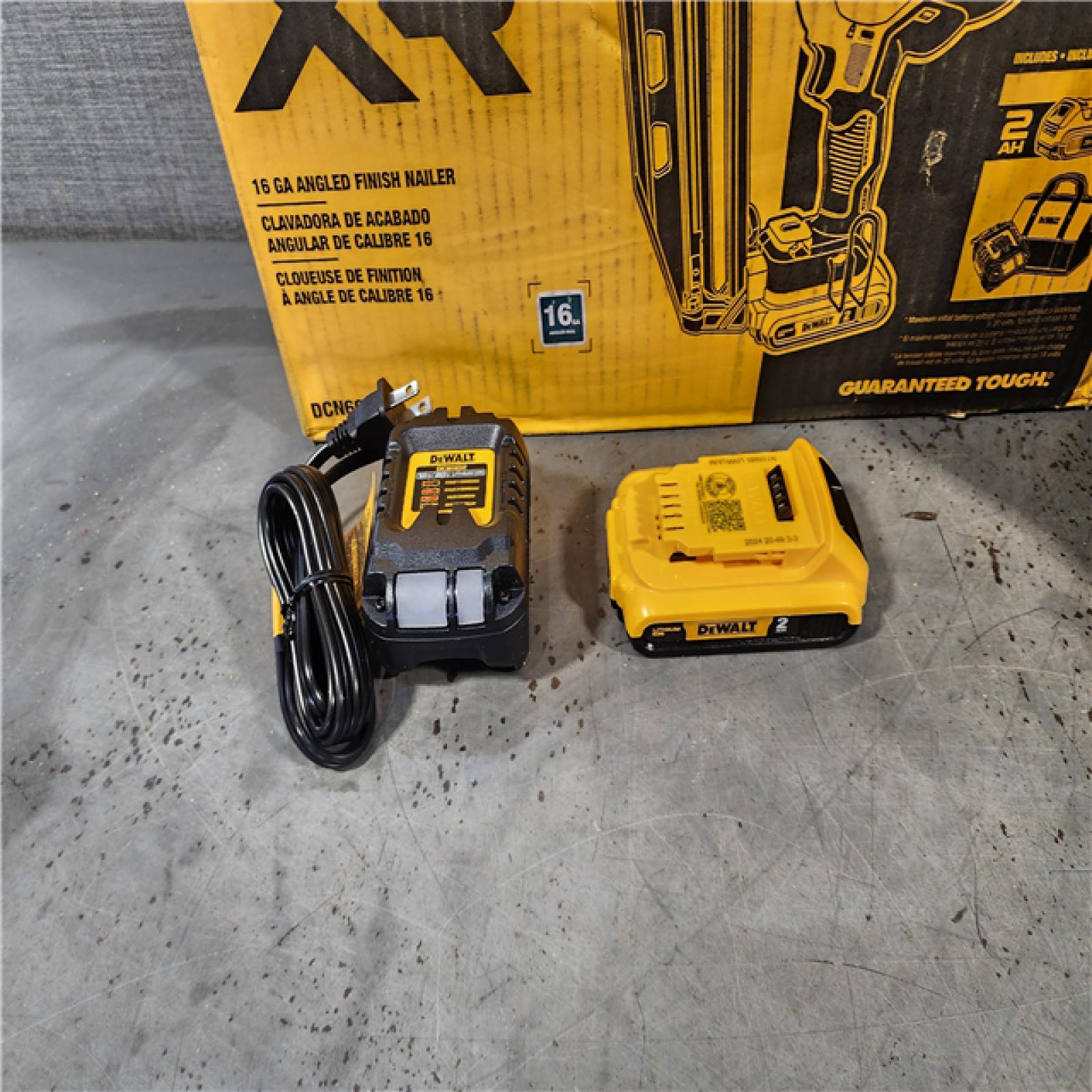 HOUSTON LOCATION - AS-IS DeWalt DCN660D1 20V 16 Gauge Cordless Angled Finish Nailer Kit W/ 2Ah Battery