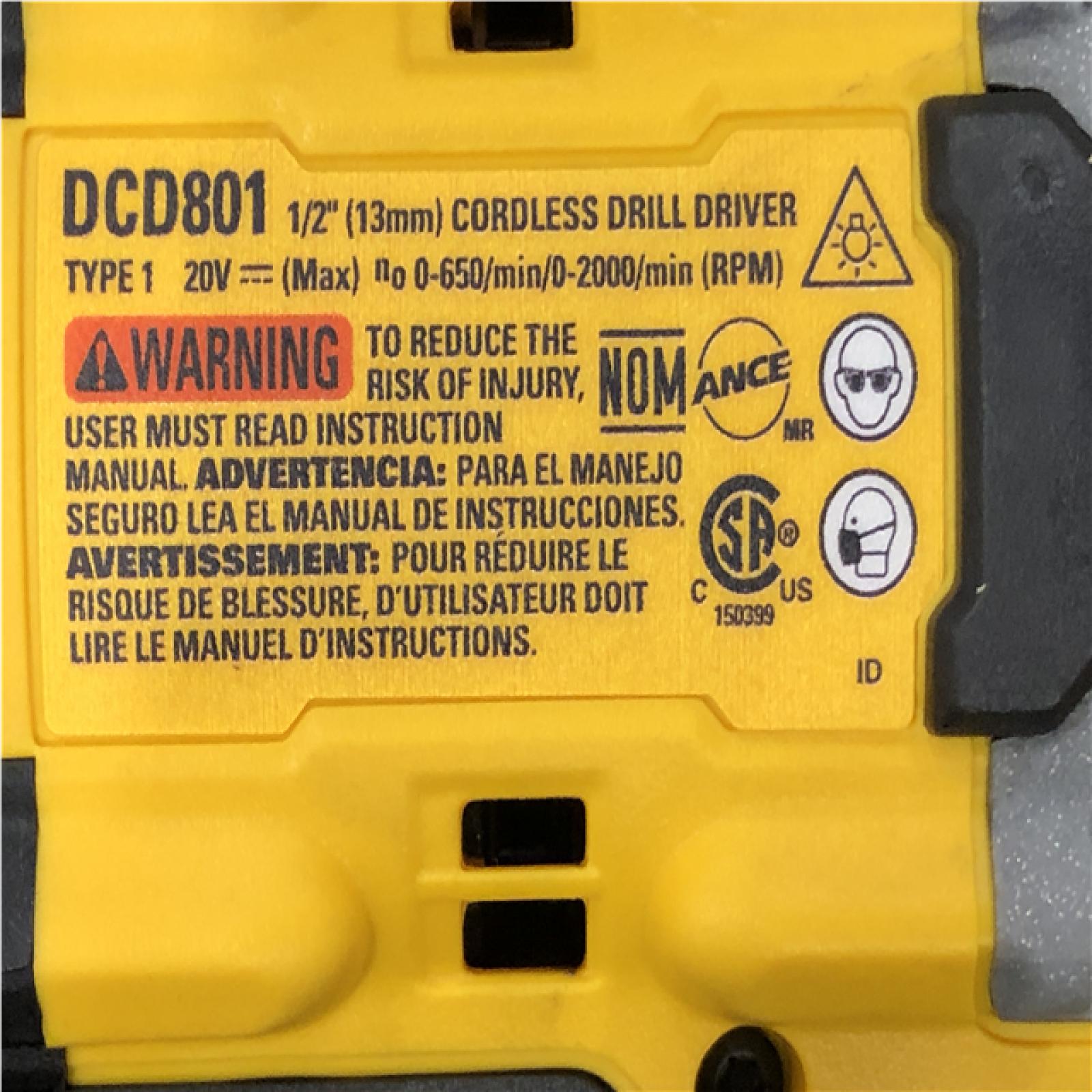 AS-IS DEWALT 20V XR Lithium-Ion Cordless Brushless 1/2 in. Drill/Driver Kit
