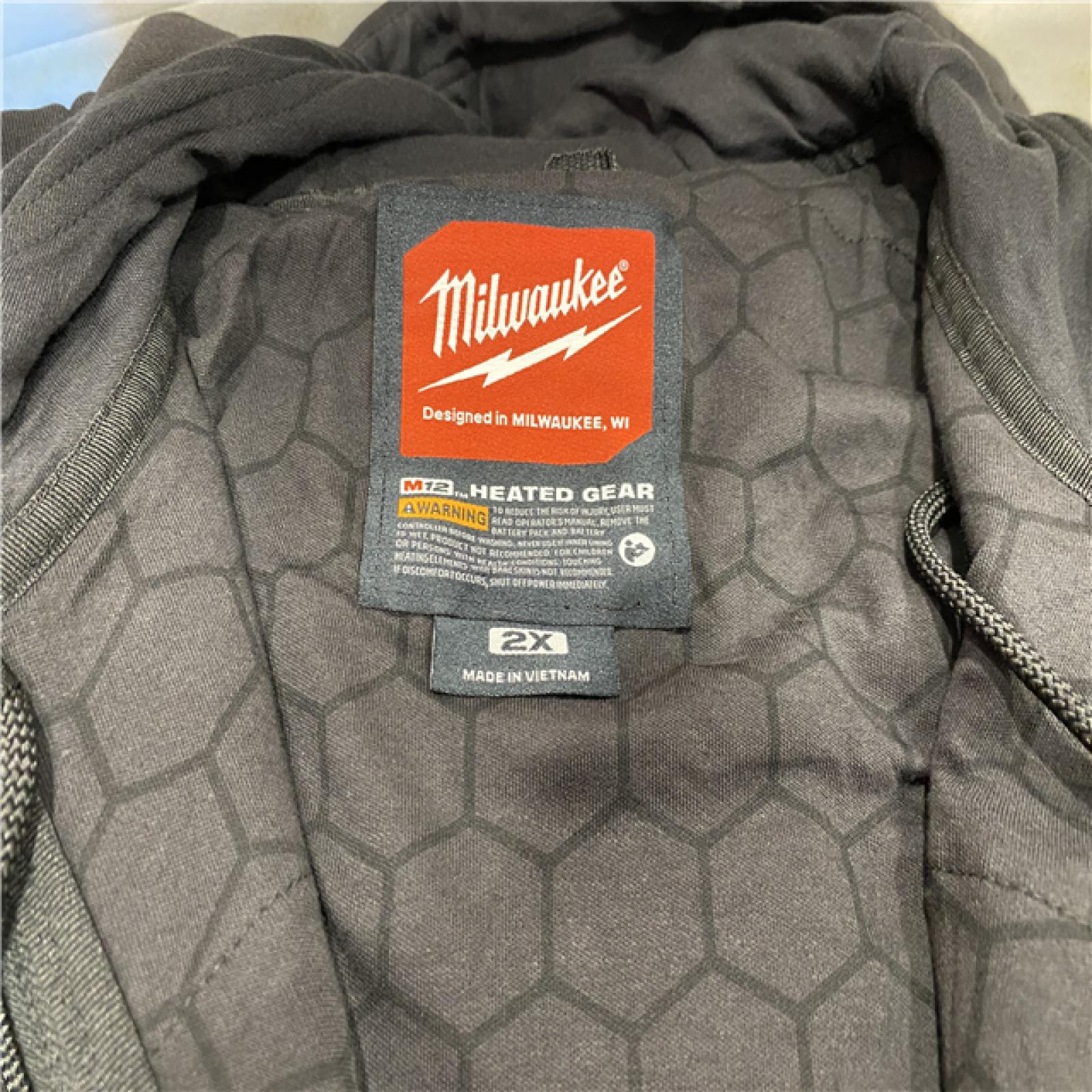 AS-IS Milwaukee Men's 2X-Large 12-Volt Lithium-Ion Cordless Black Heated Jacket Hoodie Kit