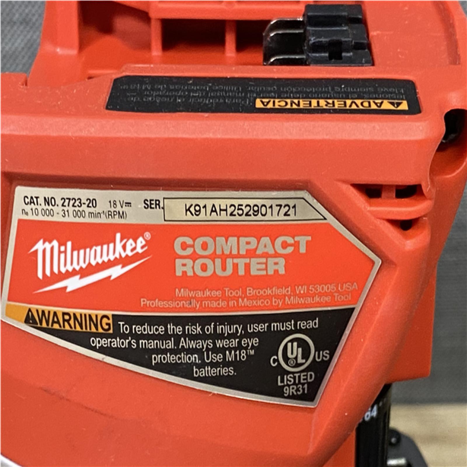 Houston Location AS-IS Milwaukee FUEL 18V Lithium-Ion Brushless Cordless Compact Router (Tool-Only)