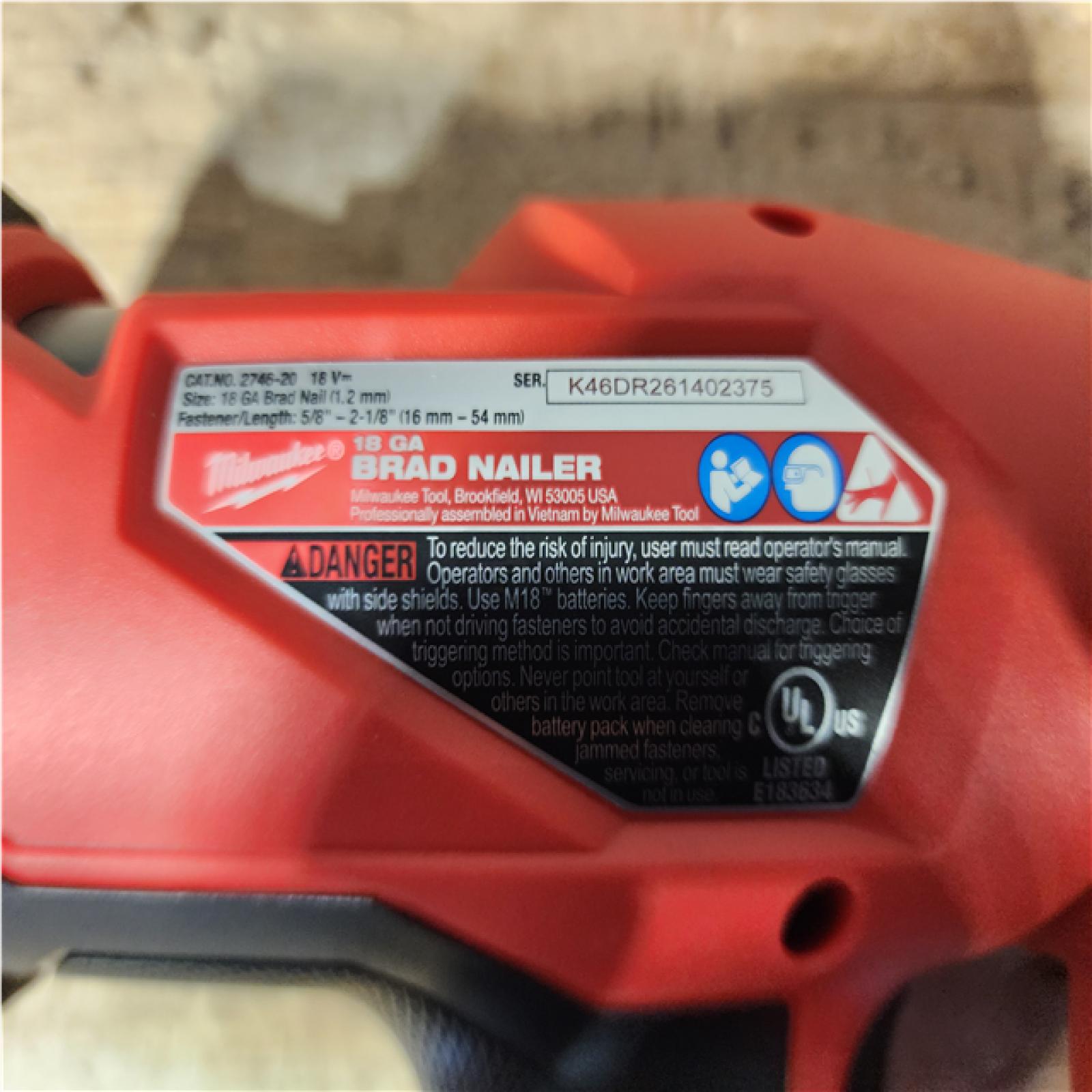 HOUSTON LOCATION - AS - IS Milwaukee FUEL 18-Volt Lithium-Ion Brushless Cordless Gen II 18-Gauge Brad Nailer (Tool-Only)