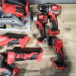 HOUSTON LOCATION - AS-IS MILWAUKEE 7 TOOL COMBO KIT W/ (2) BATTERY & CHARGER