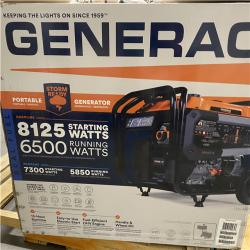 Dallas Location - As-Is Generac 8 125/6500-Watt Electric Start Dual Fuel Portable Generator