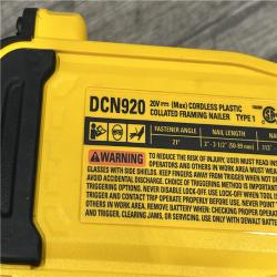 AS-IS DEWALT 20-Volt 21° Cordless Framing Nailer (Tool-Only)