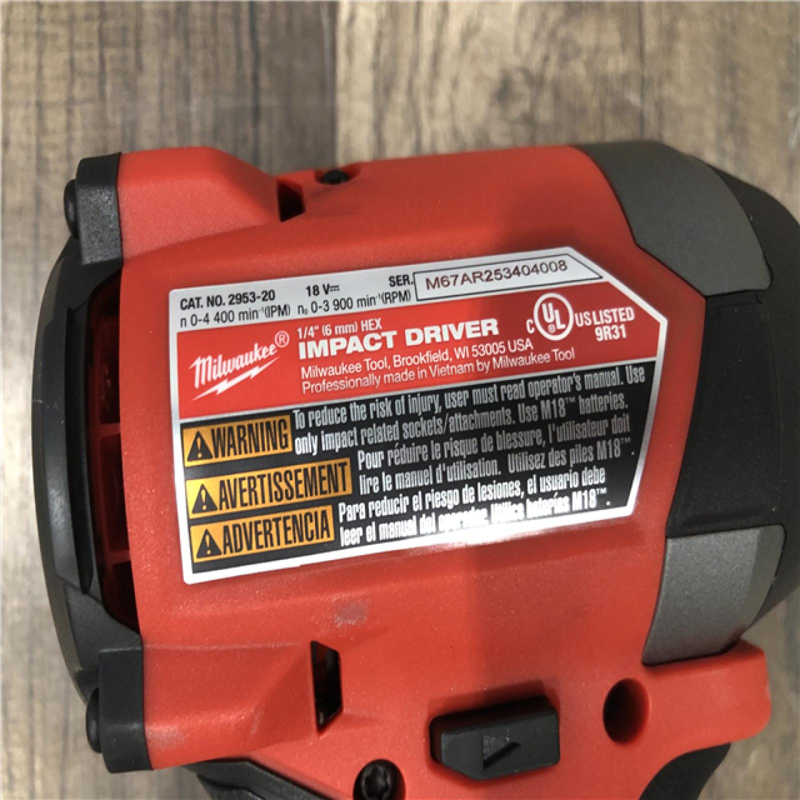 AS-IS Milwaukee FUEL 18V Lithium-Ion Brushless Cordless 1/4 in. Hex Impact Driver (Tool-Only)