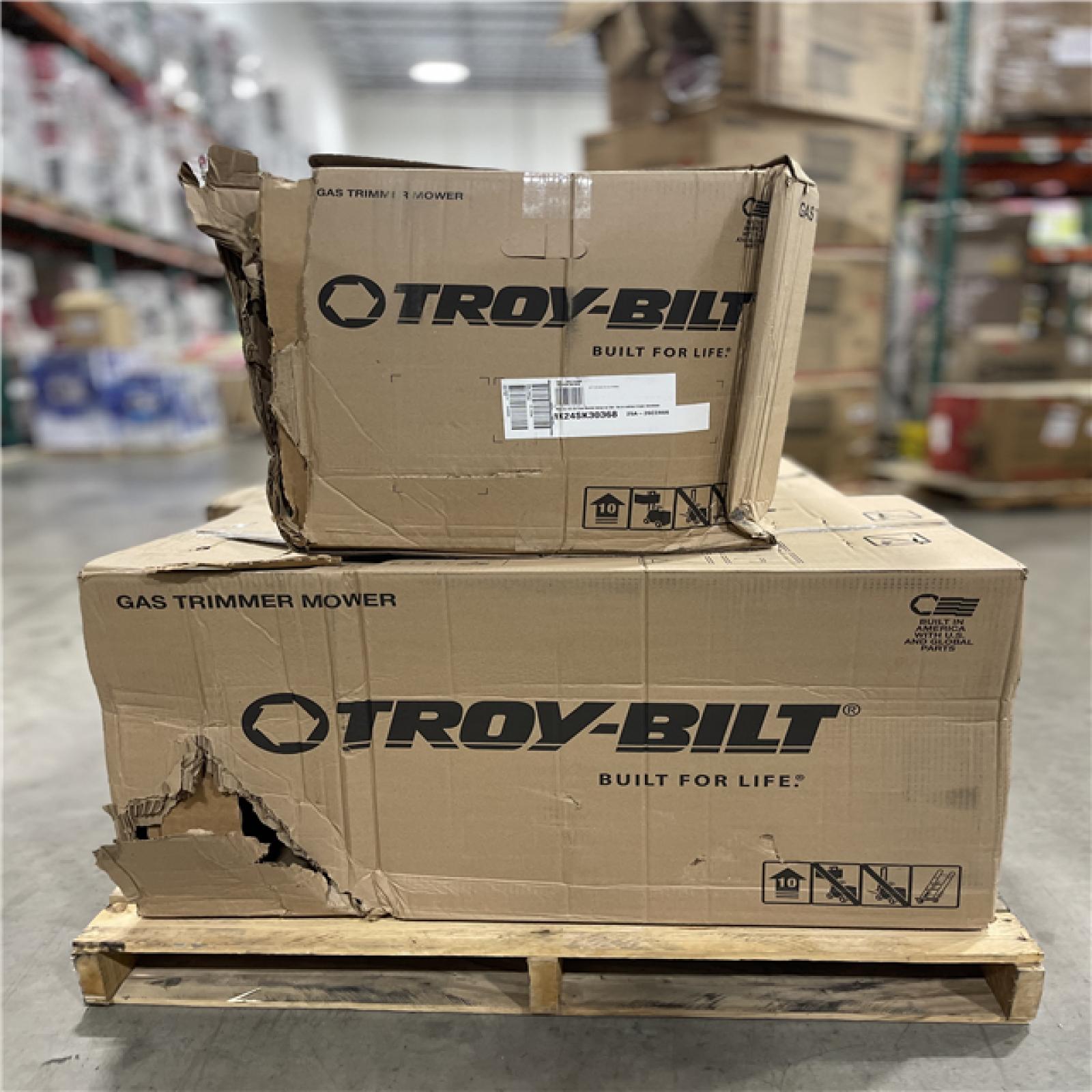 DALLAS LOCATION- AS-IS  Troy-Bilt 22 in. 163cc Gas Walk Behind String Trimmer Mower PALLET (3 UNITS)