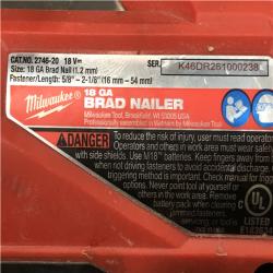 AS-IS Milwaukee FUEL 18-Volt Lithium-Ion Brushless Cordless Gen II 18-Gauge Brad Nailer (Tool-Only)
