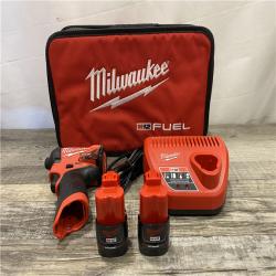 AS-IS Milwaukee  FUEL 12V Lithium-Ion Brushless Cordless 1/4 in. Hex Impact Driver Kit