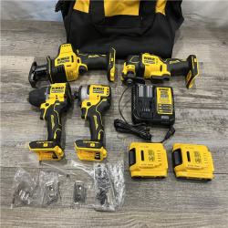 AS-IS DEWALT ATOMIC 20-Volt Lithium-Ion Cordless Brushless (4-Tool) Combo Kit