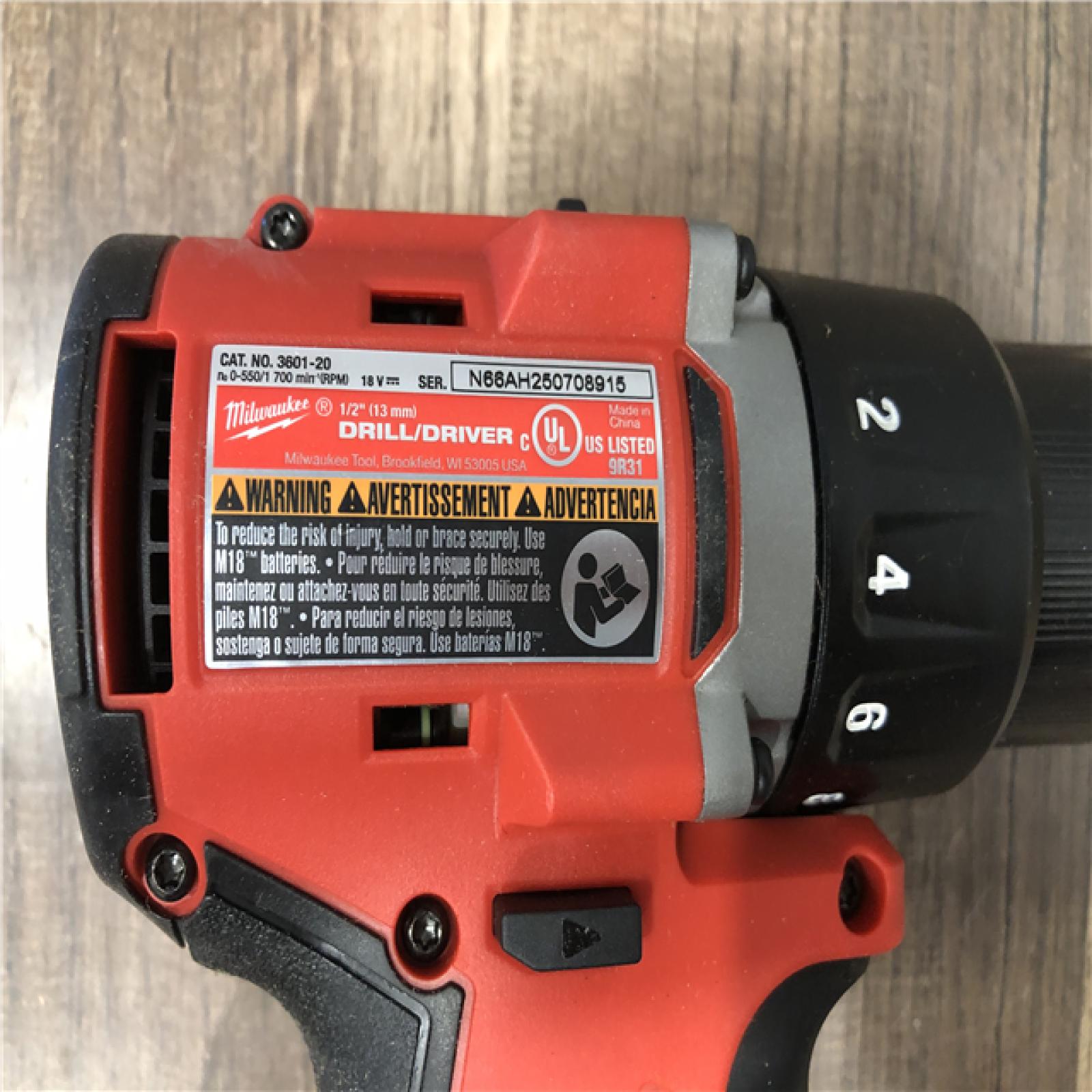 AS-IS Milwaukee 18V Lithium-Ion Brushless Cordless 1/2 in. Compact Drill/Driver (Tool-Only)