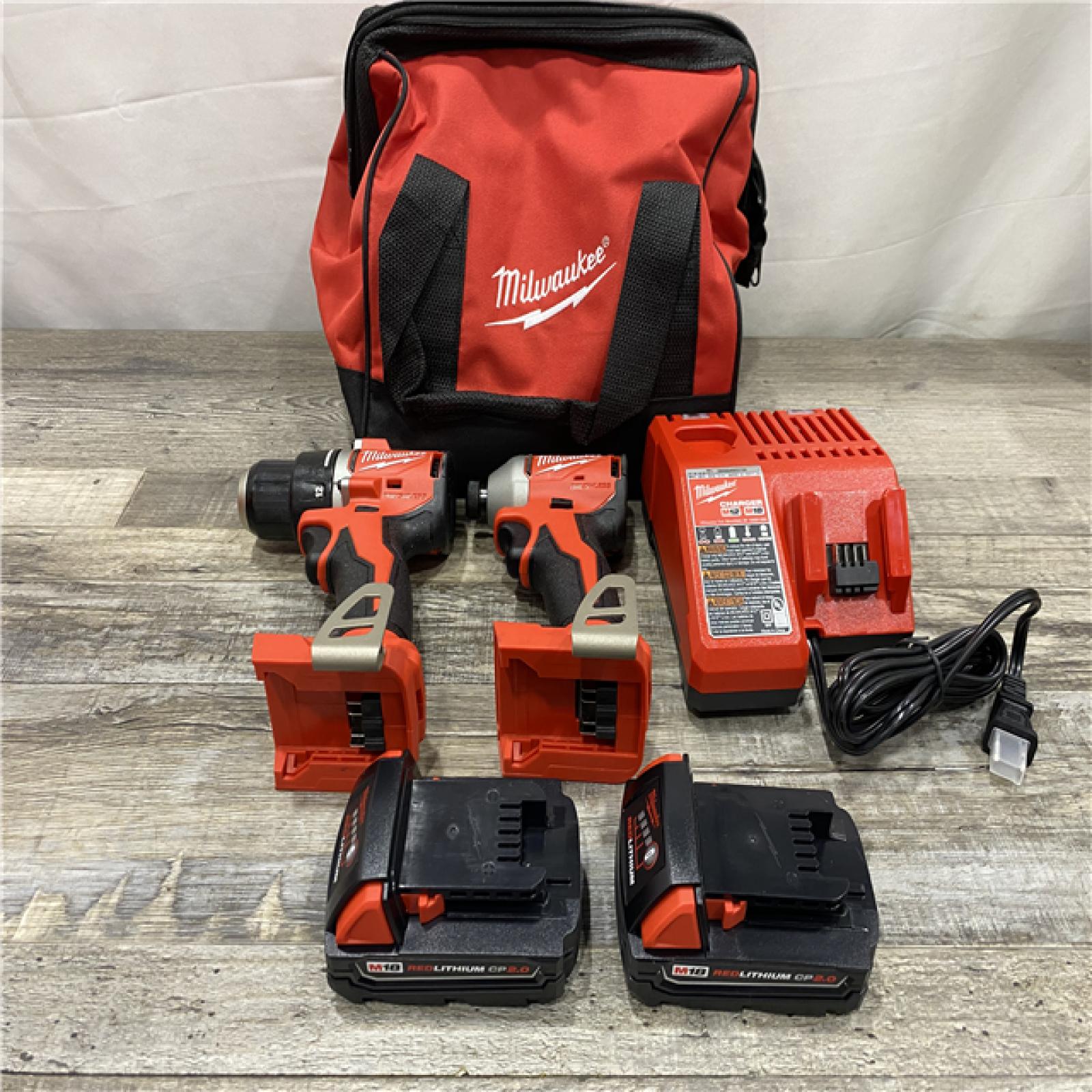 AS-IS Milwaukee18V Lithium-Ion Brushless Cordless Compact Drill/Impact Combo Kit