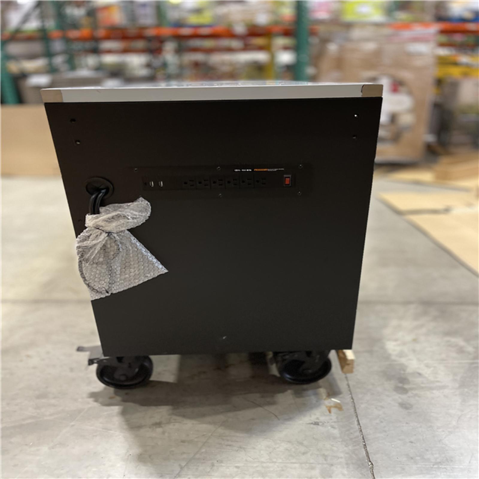 DALLAS LOCATION -  Husky 84 in. W x 24 in. D 9-Drawer Heavy-Duty Mobile Workbench with Stainless Steel Top in Matte Black