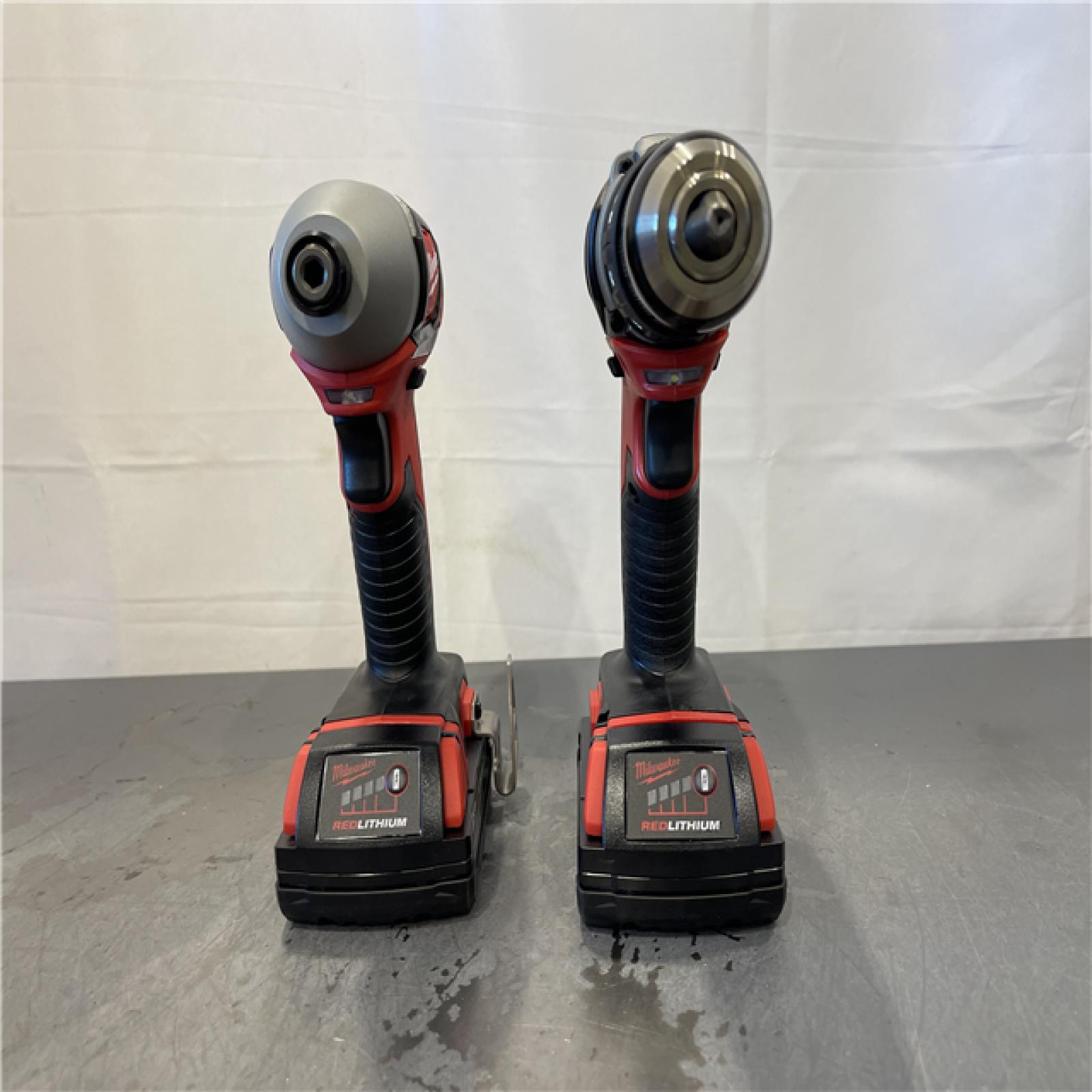 AS-IS - Milwaukee M18 18V Lithium-Ion Cordless Drill Driver/Impact Driver (2 Tool) Combo Kit