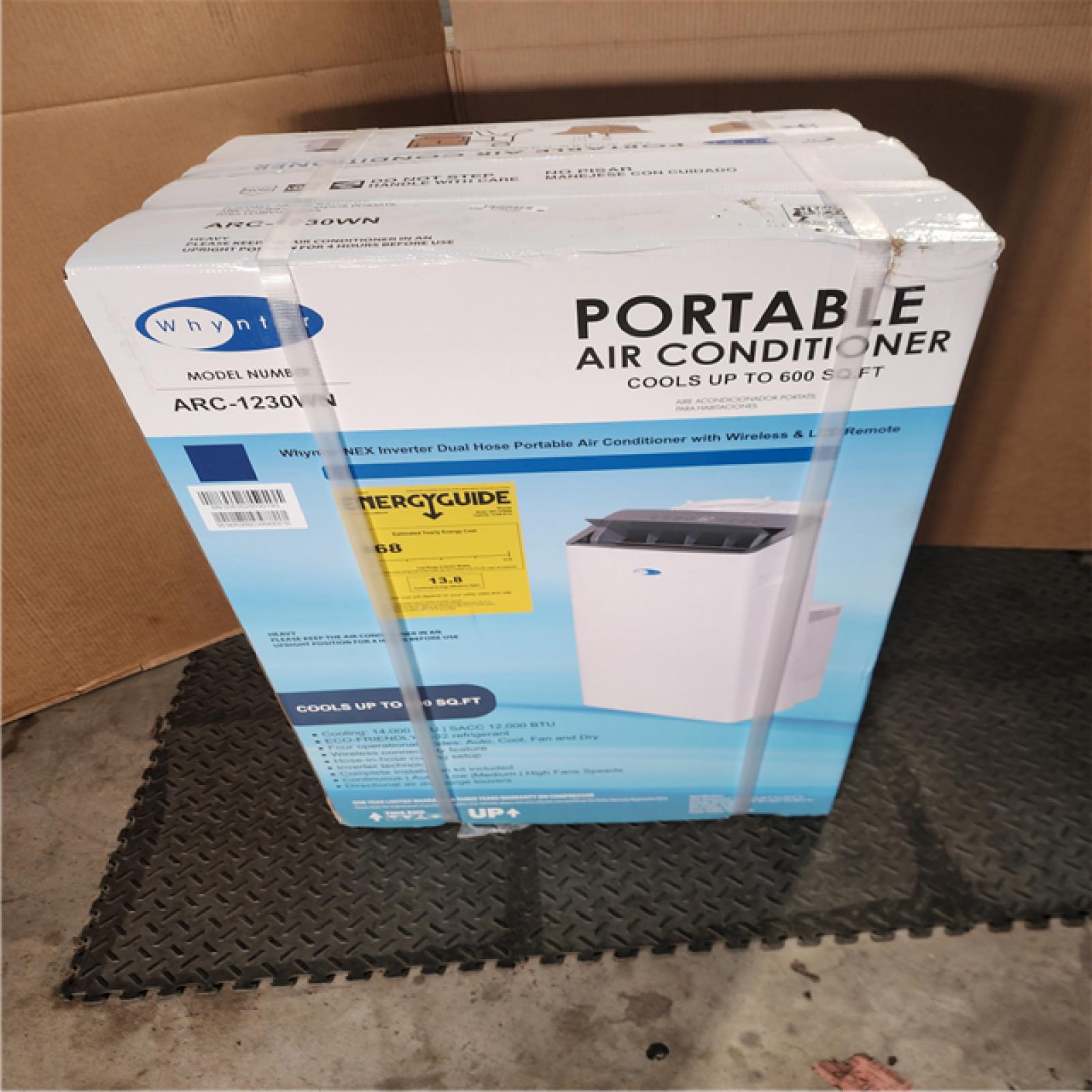 HOUSTON LOCATION - AS-IS (NEW) Whynter  14,000 BTU NEX Inverter Dual Hose Cooling Portable Air Conditioner, Dehumidifier & Fan with Smart Wi-Fi up to 600 Sq. Ft. - White