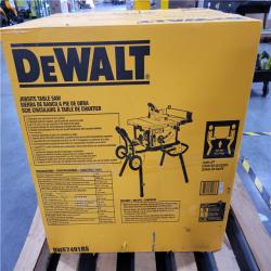 CALIFORNIA AS-IS DEWALT 10 (25.4mm) JOBSITE TABLE SAW WITH 32-1/2 (82.5cm) RIP CAPACITY AND ROLLING STAND