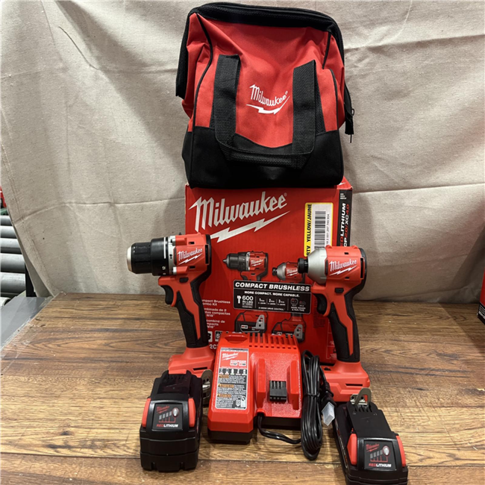 AS-IS Milwaukee M18 Compact Brushless 2-Tool Combo Kit