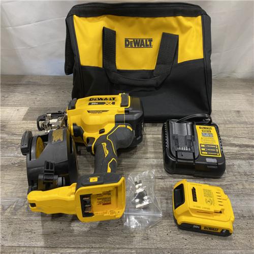 AS-IS DEWALT 20V MAX Lithium-Ion 15-Degree Electric Cordless Roofing Nailer Kit