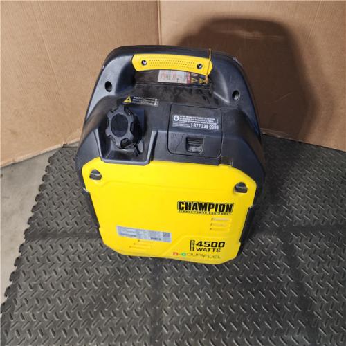 HOUSTON LOCATION - AS-IS CHAMPION 4500/3500-Watt Electric Start Gasoline/Propane Powered Dual Fuel Inverter Generator with Quiet Technology and CO Shield