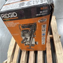 California AS-IS Ridgid 16 Gallon Stainless Steel Wet/Dry Vac with Cart
