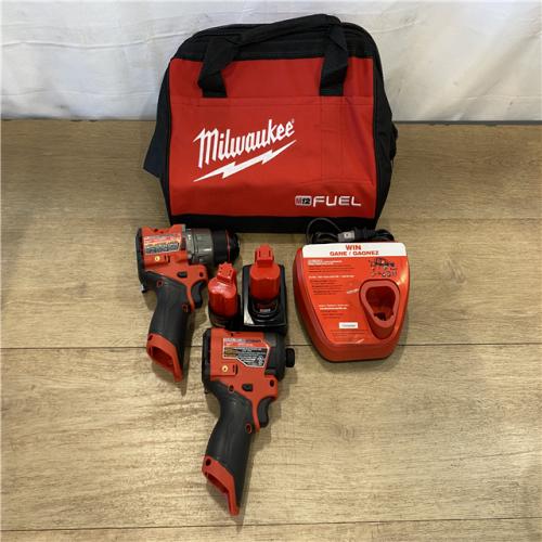 AS-IS Milwaukee FUEL 12-Volt Lithium-Ion Brushless Cordless Hammer Drill and Impact Driver Combo Kit