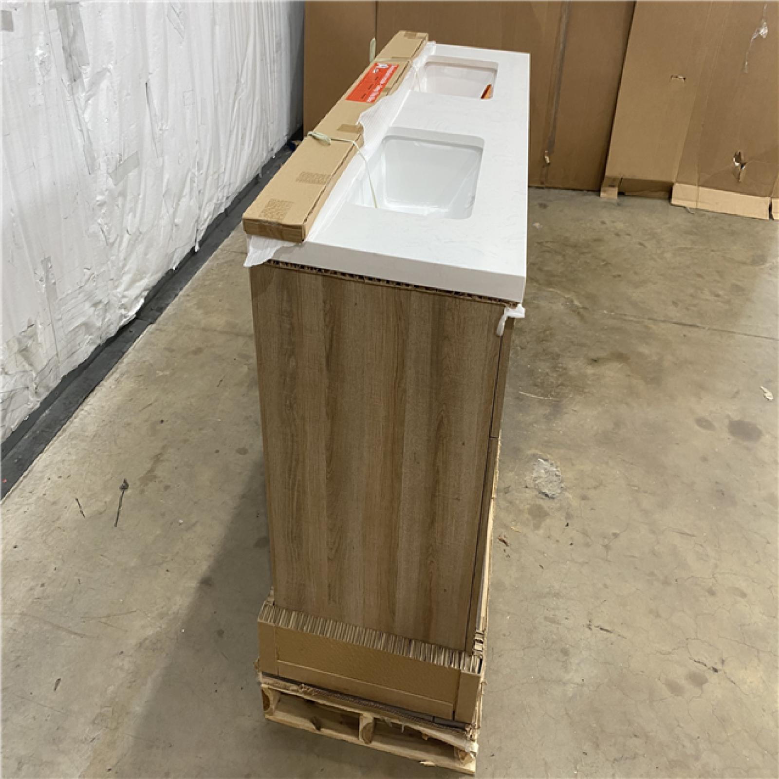 Houston Location - AS-IS home improvement pallet MARBLE TOP SINK 60X36X20