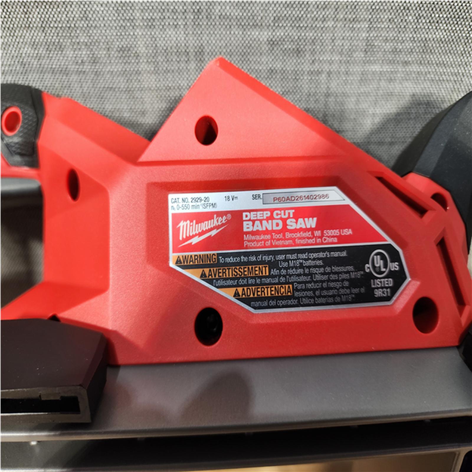 Houston Location AS-IS Milwaukee FUEL 18V Lithium-Ion Brushless Cordless Deep Cut Band Saw (Tool-Only)