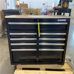 DALLAS LOCATION - Husky Tool Storage 46 in. W x 18 in. D 9-Drawer Mobile Workbench Cabinet in Gloss Black
