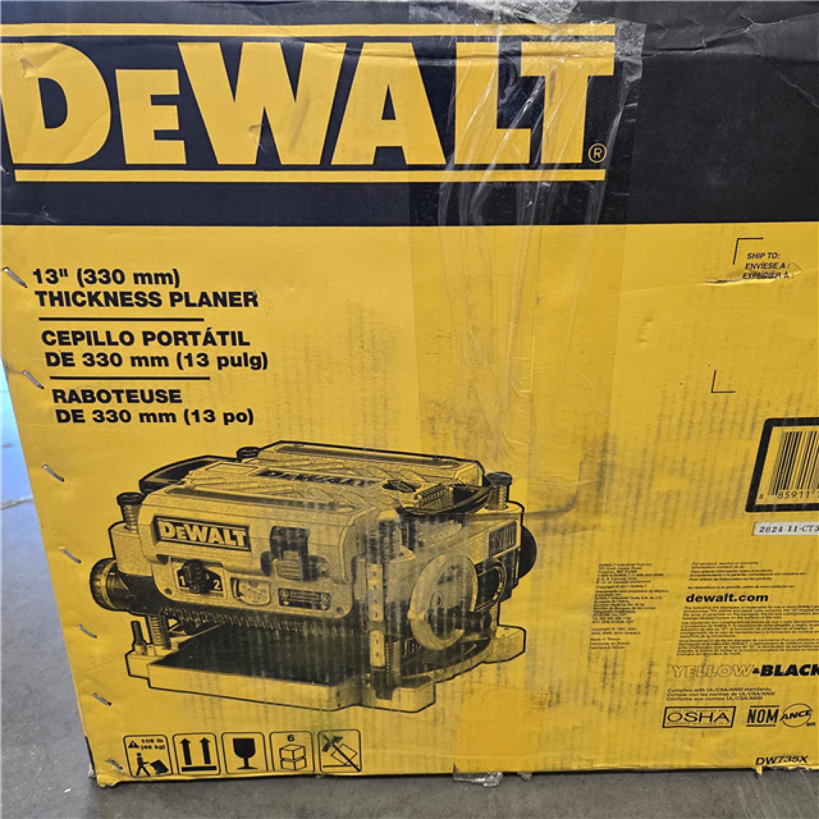 AS-IS DEWALT 13 2 Speed 3-Knife Thickness Planer