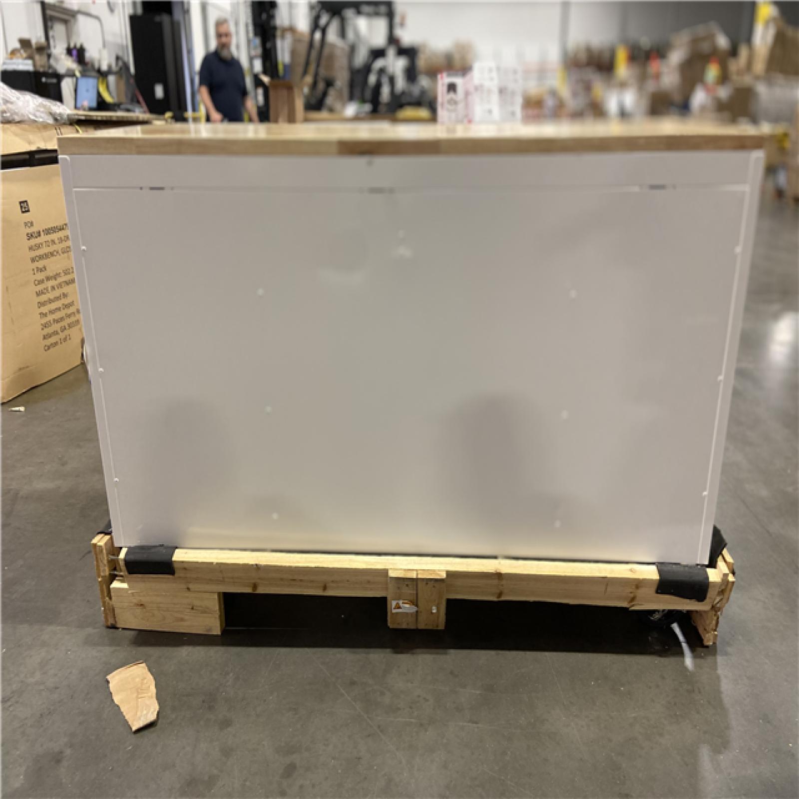 DALLAS LOCATION - Husky Tool Storage 61 in. W x 23 in. D Heavy Duty White Mobile Workbench Tool Chest