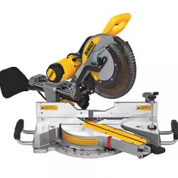 DALLAS LOCATION - DEWALT 15 Amp Corded 12 in. Double Bevel Sliding Compound Miter Saw, Blade Wrench and Material Clamp